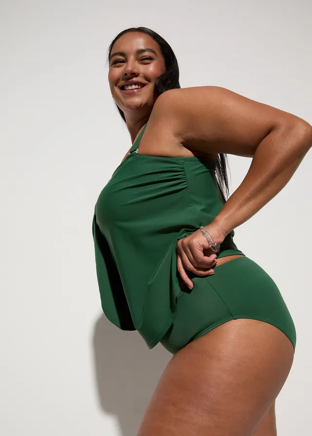 Tankini bandeau (ens. 2 pces), Couleur: vert foncé