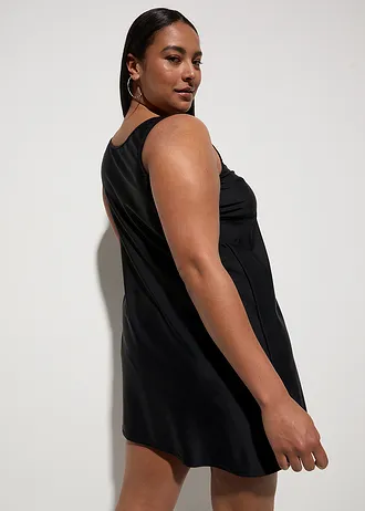 Sneldrogende tankini, lange maten (2-dlg. set), Kleur: zwart