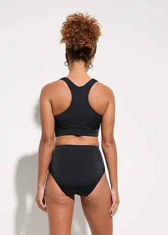Bikiny s podprsenkovým topem s boxerským střihem zad (2dílná souprava, barva: černá