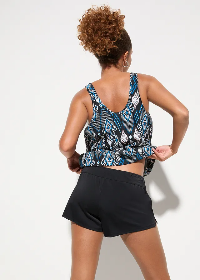 Tankini oversize (ens. 2 pces) avec shorty, Couleur: noir
