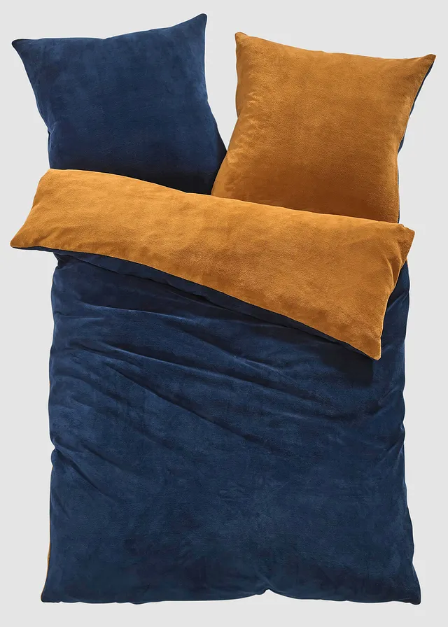 Oboustranné povlečení v kašmírovém vzhledu • modro-hnědá • bonprix obchod