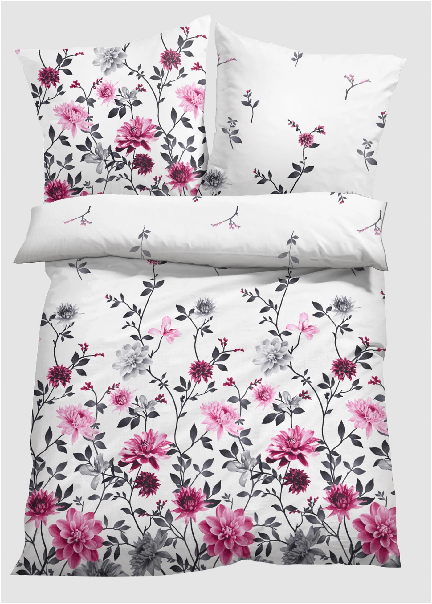 Parure de lit en linon • blanc-prune • Boutique bonprix