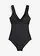 Badpak met gerecycled polyamide, Kleur: zwart