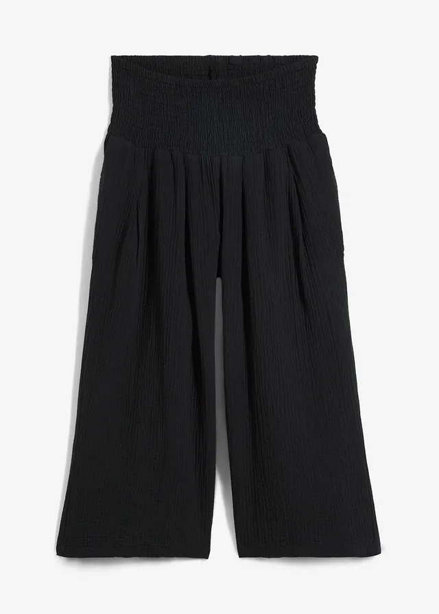 Pantaloni capri din muselină moale