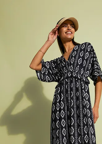 Žerzejové šaty v délce midi • černá • bonprix obchod