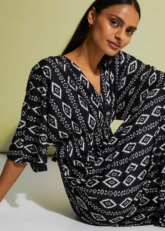 Žerzejové šaty v délce midi • černá • bonprix obchod