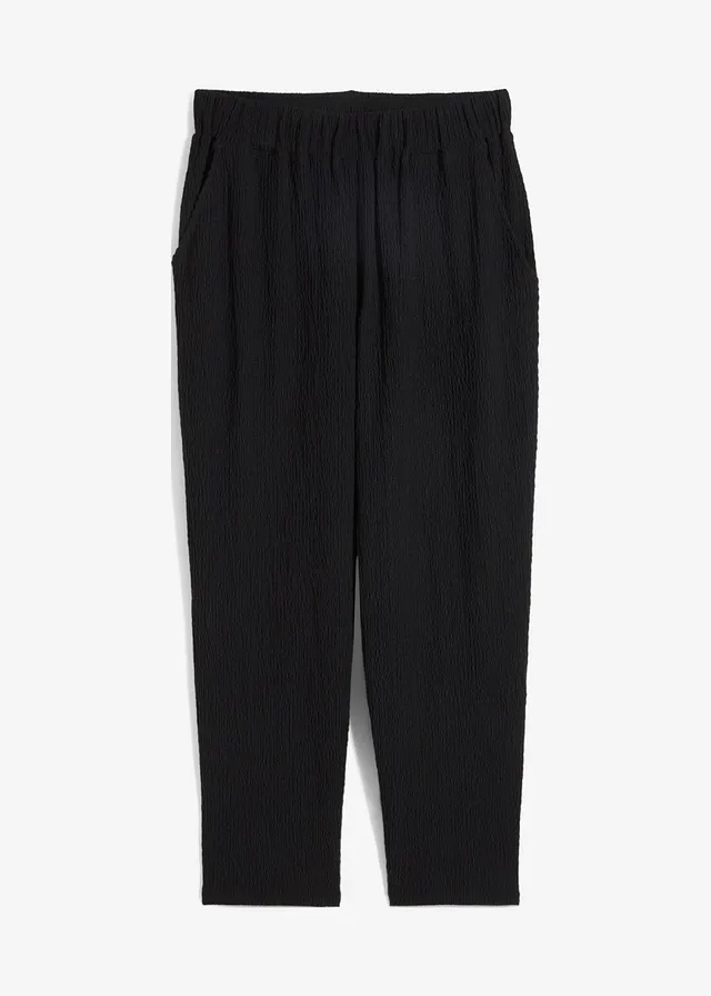 Pantaloni din jerse creponat