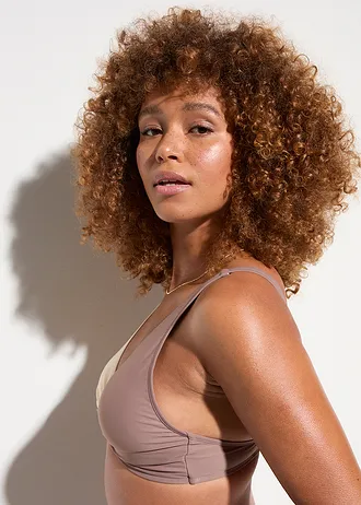 Bikinový podprsenkový top s přetočením • hnědá/béžová • bonprix obchod