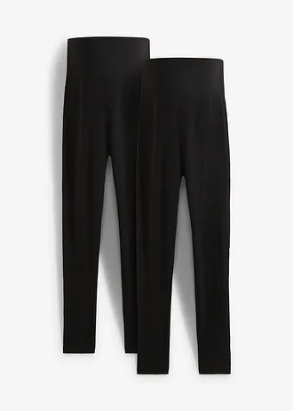 Kismama legging bio-pamutból (2 db-os csomag) • fekete+fekete • bonprix áruház