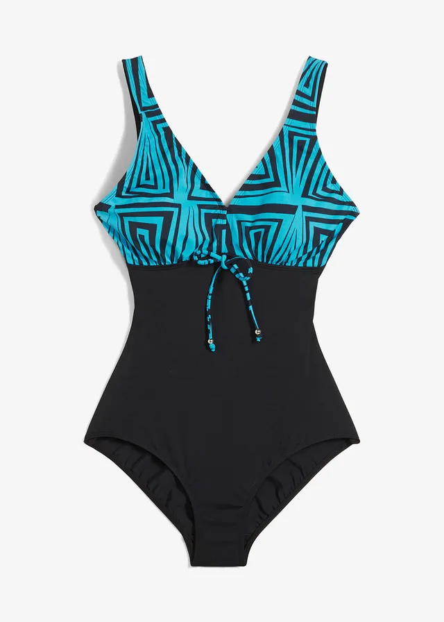 Maillot 1 pièce, Couleur: noir/turquoise