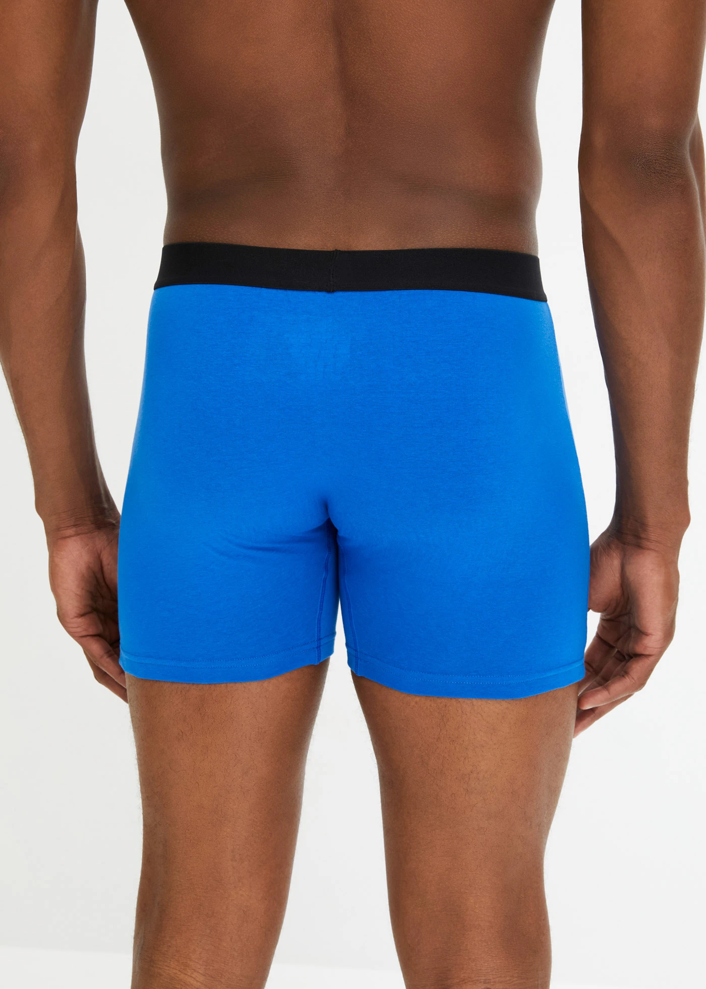 Middellange boxer met katoen (set van 3) • azuurblauw+zwart • bonprix online shop