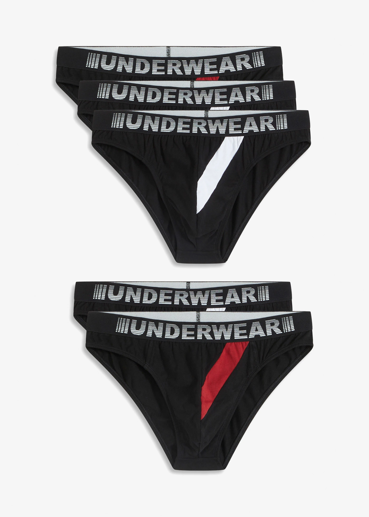 Slipy s bavlnou (5 ks v balení) • černo-bílá + černo-bordó • bonprix obchod