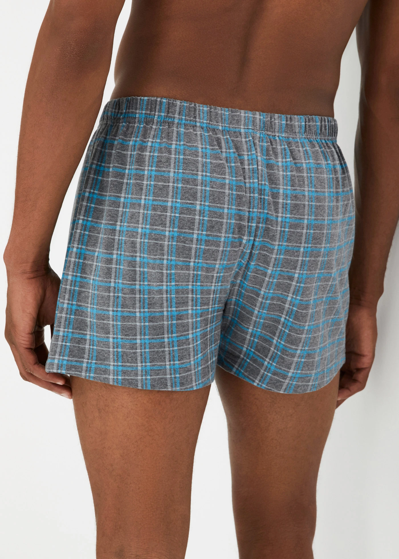 Wijde jersey boxershort (set van 3) • grijs geruit+grijs gemêleerd • bonprix online shop