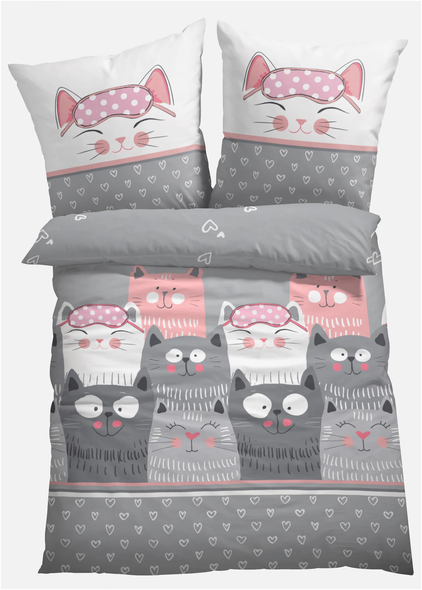 Linon dekbedovertrek • roze-grijs • bonprix online shop