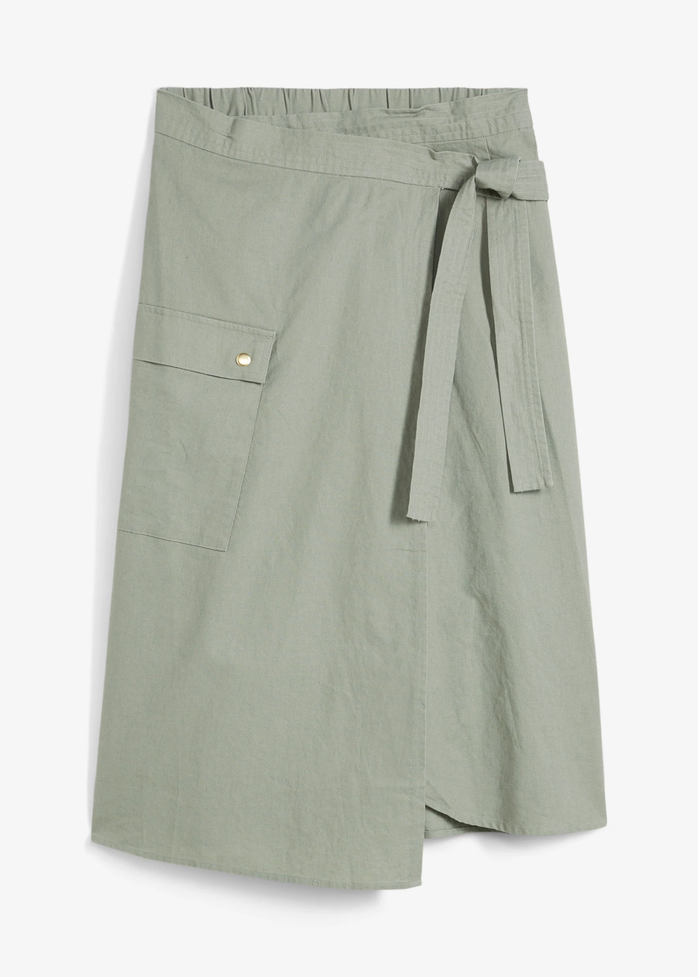 Spódnica kopertowa lniana • khaki • bonprix obchod
