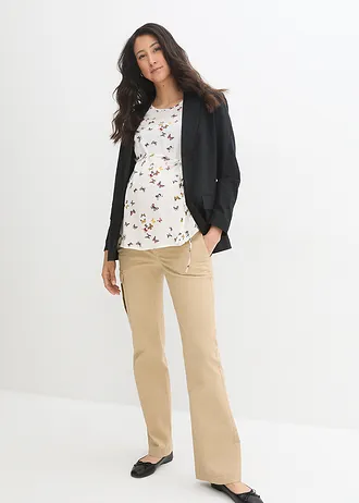 Zwangerschapsblouse met ceintuur • wolwit • bonprix online shop