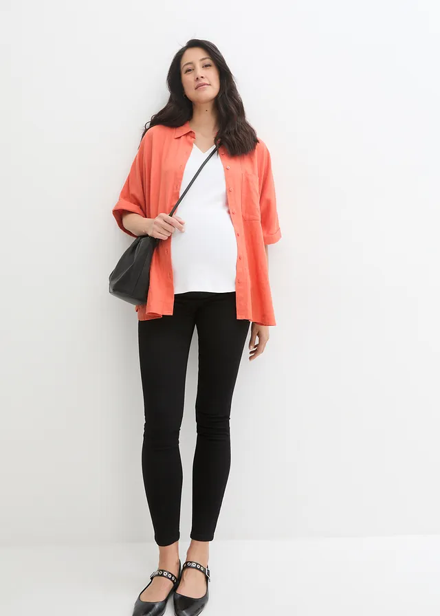 Jegging de grossesse extensible, skinny, Couleur: noir