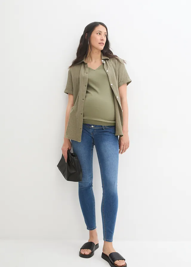 Kismama farmer, Skinny, szín: középkék denim