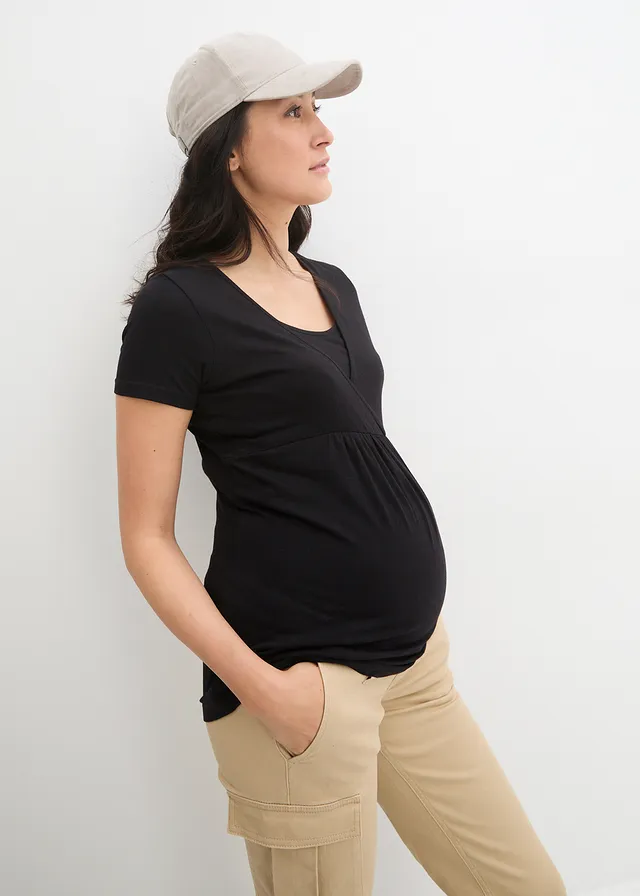 Lot de 2 T-shirts de grossesse et d’allaitement • blanc + noir • product-page.page-title-suffix
