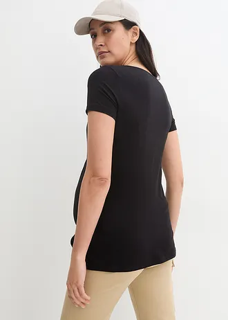 T-shirt ciążowy i do karmienia, 2 w 1 (2 szt.) • czarny+biały • sklep bonprix