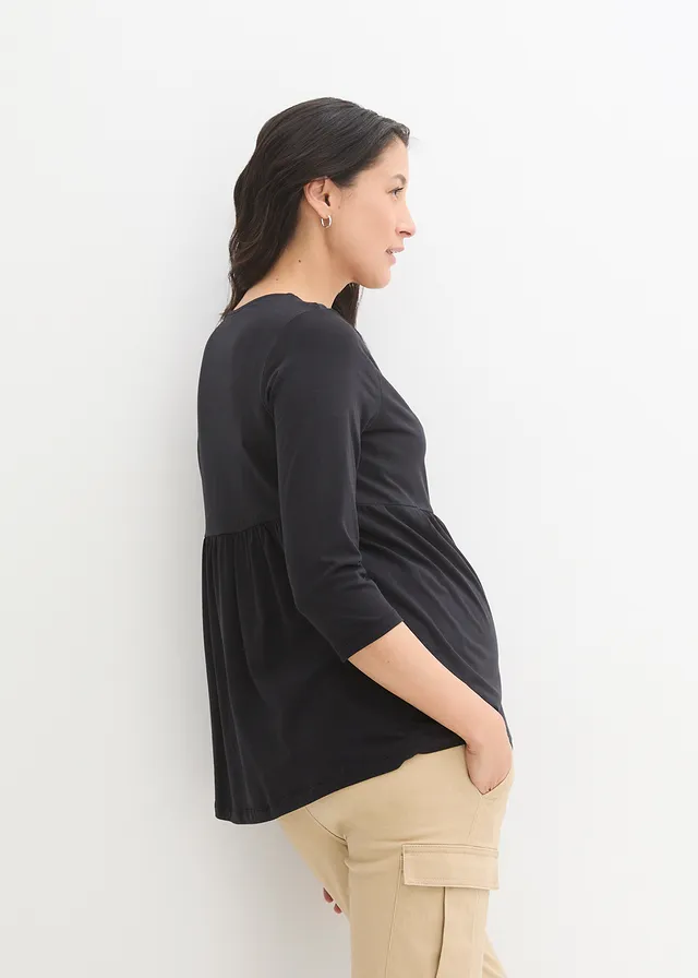 T-shirt de grossesse avec fonction allaitement en coton • noir • product-page.page-title-suffix