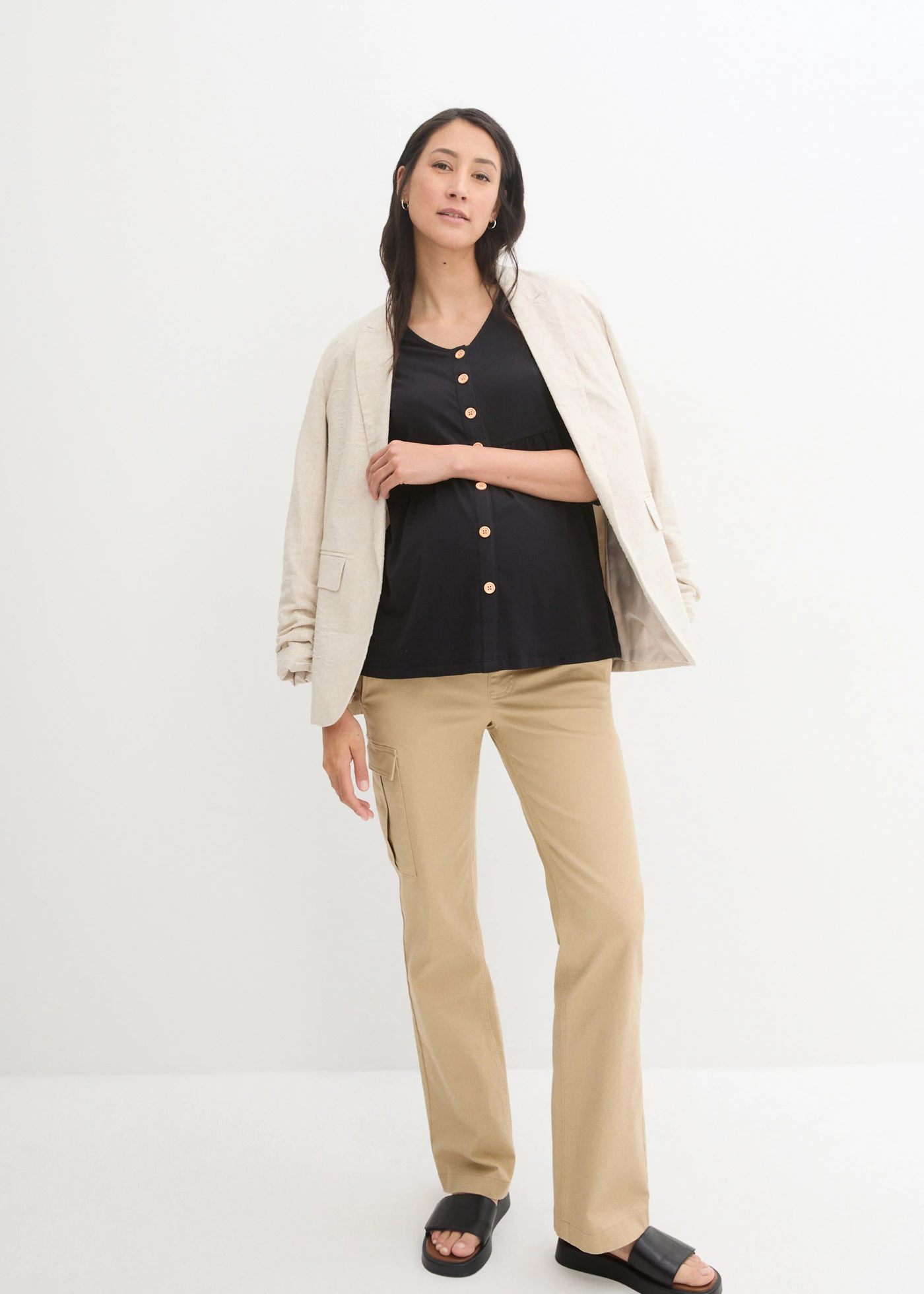 Materské tričko 2v1/tričko na dojčenie, z bio bavlny • čierna • obchod bonprix