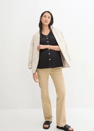 T-shirt de grossesse avec fonction allaitement en coton • noir • Boutique bonprix