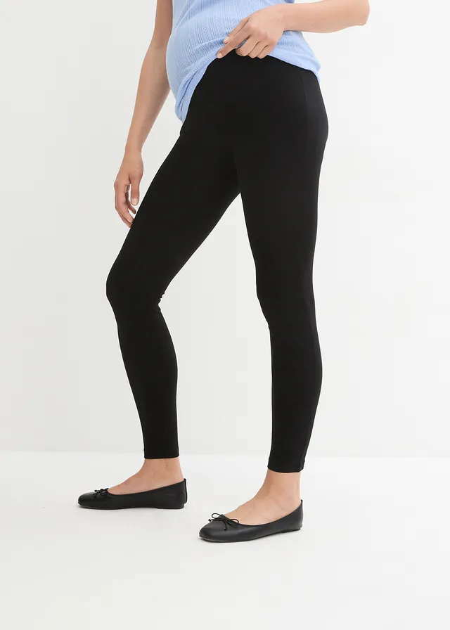 Legging de grossesse en coton doux, Couleur: noir