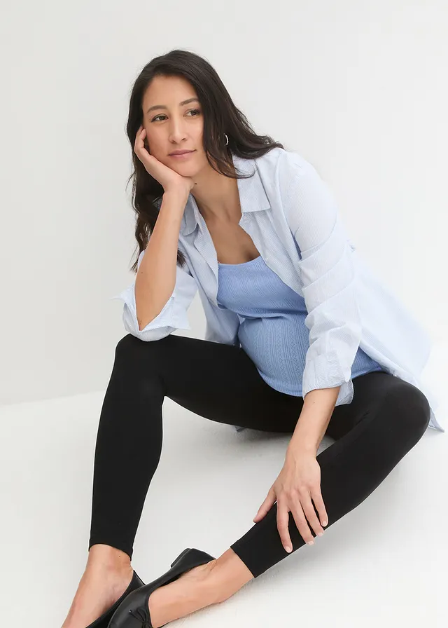 Legging de grossesse en coton doux, Couleur: noir