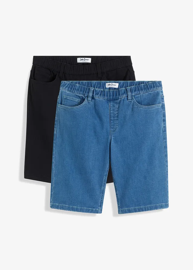 Bermude de blugi cu bată elastică, regular fit (2buc.)
