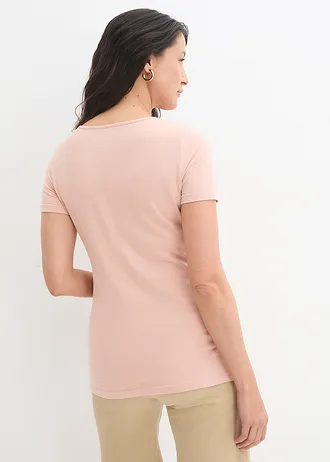 Bluză 2 în 1 pentru perioada sarcinii și după (set/2 buc.) • roz vintage-gri melanj • magazin bonprix