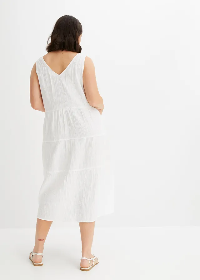 Robe en gaze 100% coton, Couleur: blanc