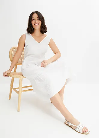 Mušelínové šaty z čisté bavlny, barva: bílá