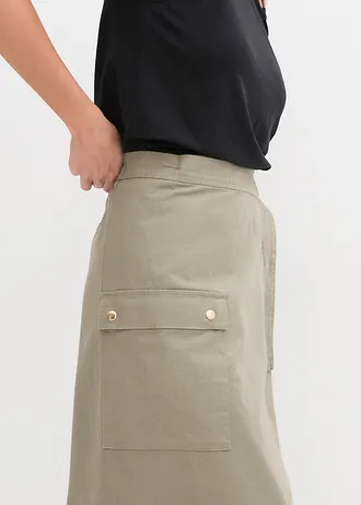 Spódnica kopertowa lniana • khaki • bonprix obchod