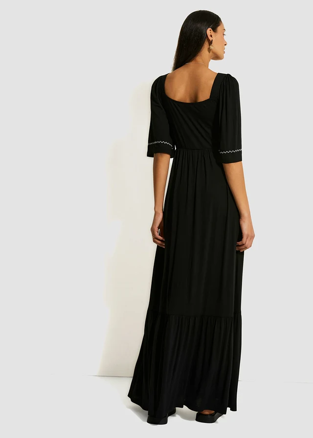 Maxi jurk van soepele viscose-mix • zwart • product-page.page-title-suffix