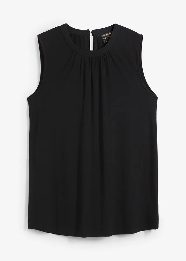 Blouse sans manches en jersey • noir • Boutique bonprix