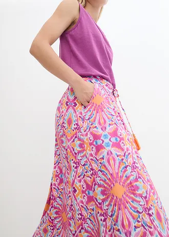 Dlouhá sukně ze splývavé viskózy • světle fuchsiová • bonprix obchod