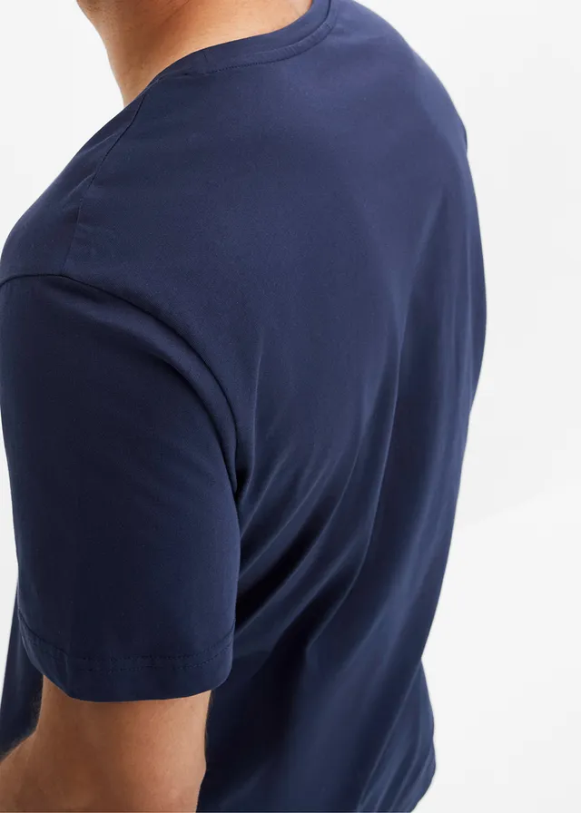 T-shirt van biologisch katoen • donkerblauw met print • product-page.page-title-suffix