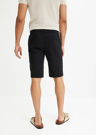 Stretch jeans instap bermuda (set van 2), regular fit • blauw denim+zwart • bonprix online shop