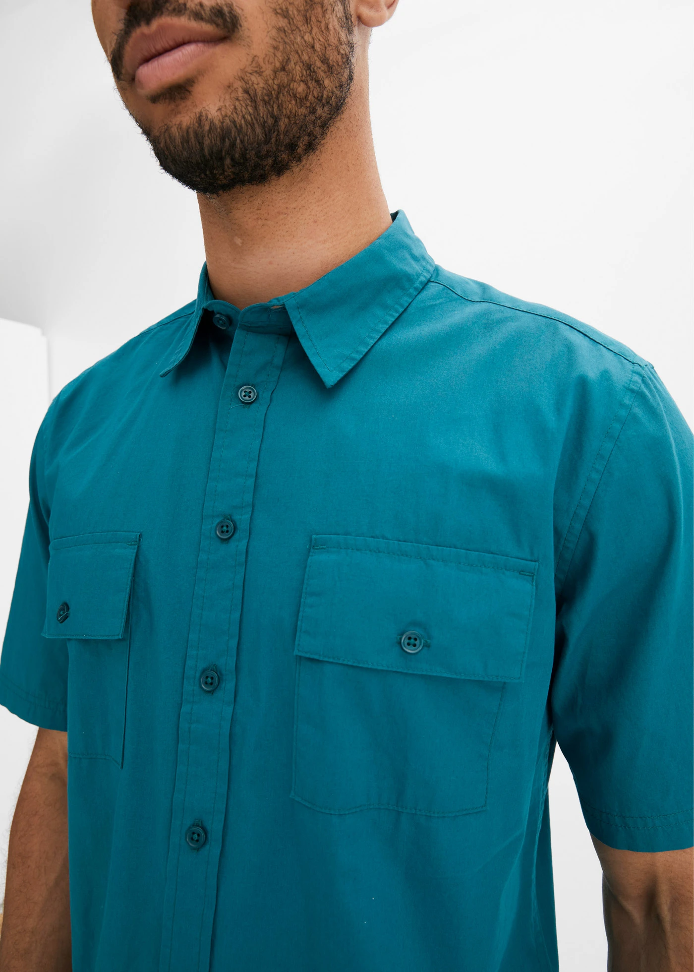 Cămașă cu mâneci scurte din bumbac 100% • petrol • magazin bonprix