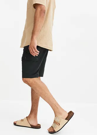 Microvezel cargo bermuda, regular fit • zwart • bonprix online shop