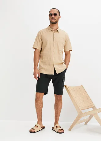 Microvezel cargo bermuda, regular fit • zwart • bonprix online shop