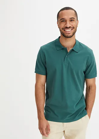 Poloshirt van piqué van biologisch katoen • mat groen • bonprix online shop