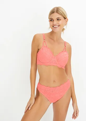 Zmenšovací podprsenka s jemnou výšivkou • lososově oranžová • bonprix obchod