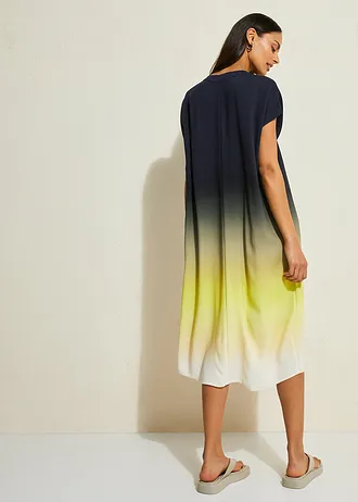 Kaftan jurk van viscose • zwart-citrusgeel-natuurbeige • bonprix online shop