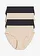 Lot de 4 culottes invisibles en microfibre, Couleur: beige craie+noir