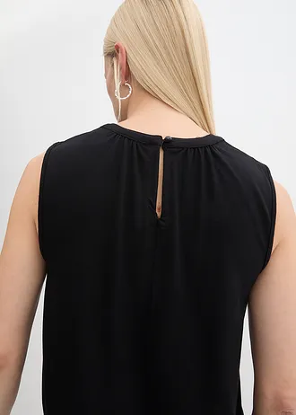 Blouse sans manches en jersey • noir • Boutique bonprix