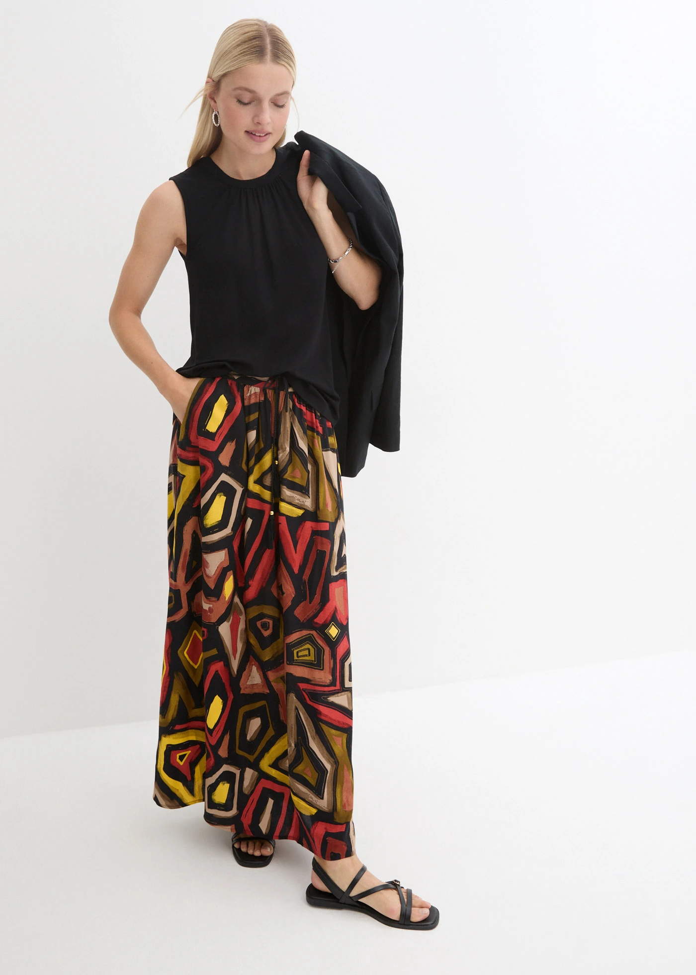 Blouse sans manches en jersey • noir • Boutique bonprix