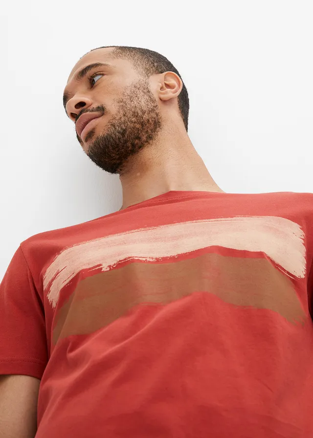 T-shirt van biologisch katoen • roestoranje-nougat-beige • product-page.page-title-suffix