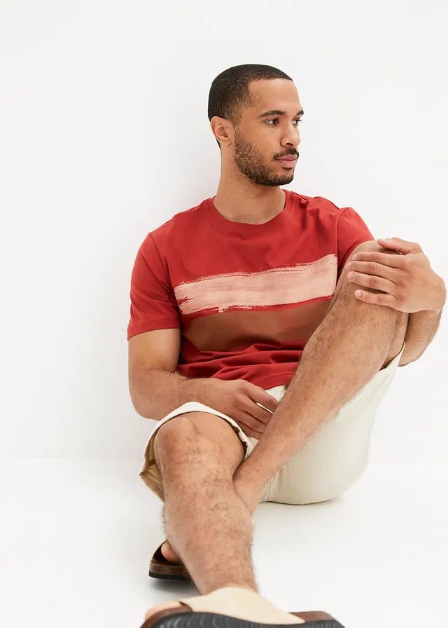 T-shirt van biologisch katoen • roestoranje-nougat-beige • product-page.page-title-suffix